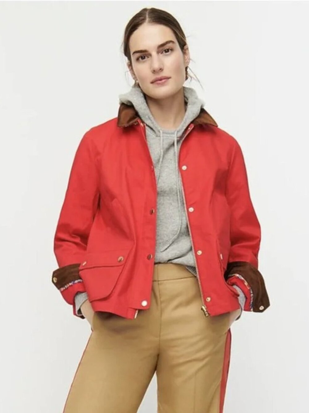 J Crew Barn Jacket with Liberty Floral Print in Red - Picture 2 of 9